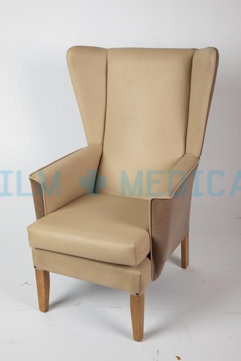 Visitor Chair Wing Back Brown Two Tone